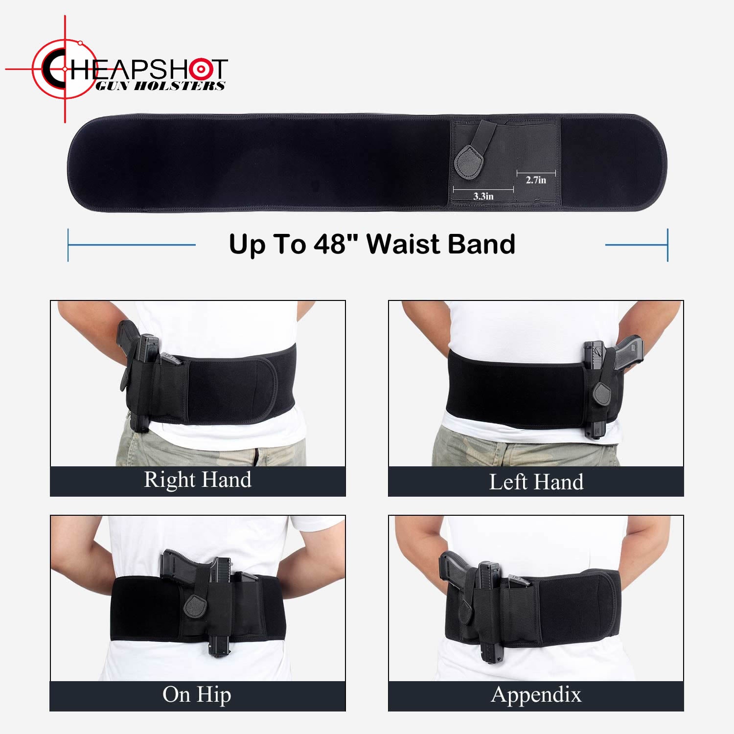 Comparison of belly band holster materials: nylon, polyester, and canvas